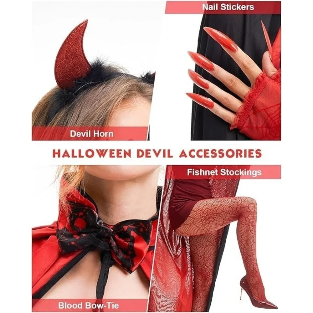 Halloween Costumes for Women‎ Adult Devil Costume Women Outfit Set